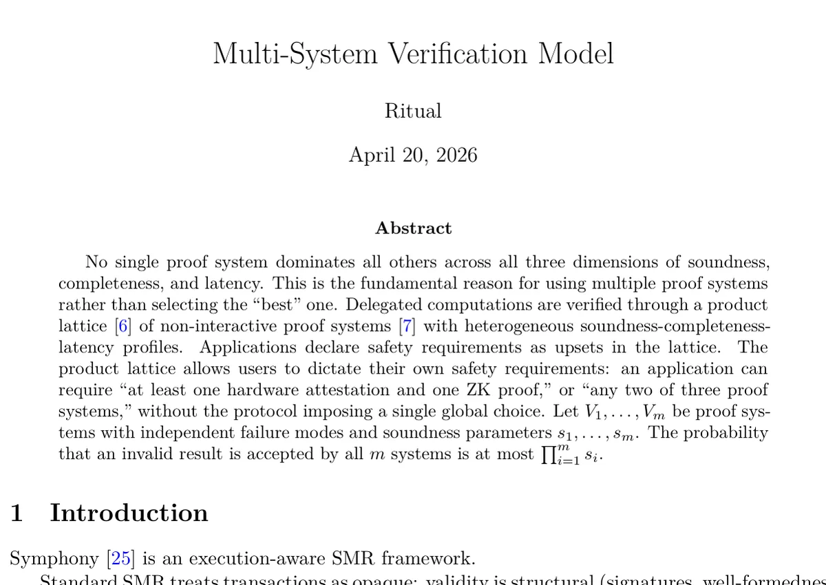 First page of Symphony S5, Multi-system verification model